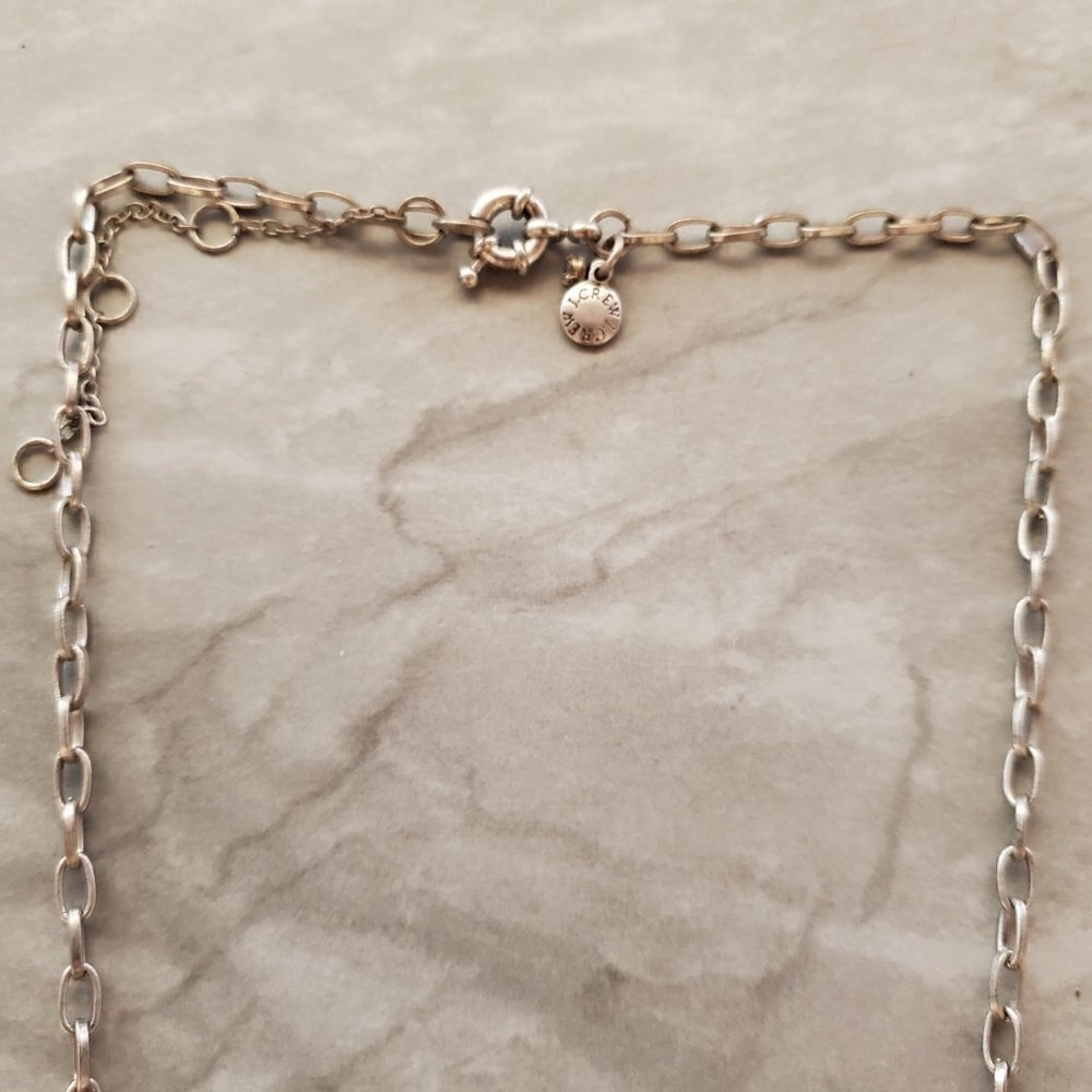 ✨ J.Crew Silver Rhinestones Crystals Pave Antiqued Mini Statement Necklace ✨ - Picture 9 of 13